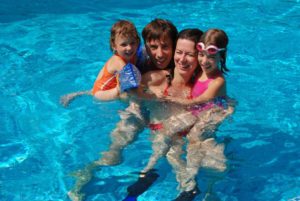 family in pool family in pool